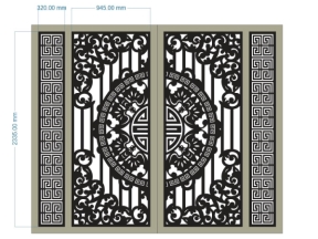 Model cnc cổng 4 cánh đẹp