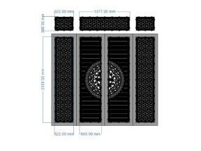Model cnc cổng 4 cánh đơn giản bông tuyết