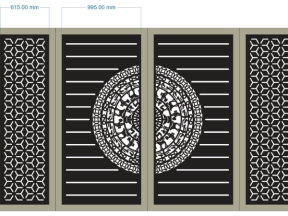 Model cnc cổng 4 cánh dxf đẹp