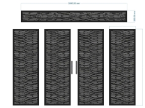 Model cnc cổng 4 cánh dxf kẻ ngang nhỏ