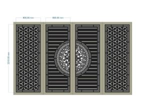 Model cnc cổng 4 cánh dxf mới