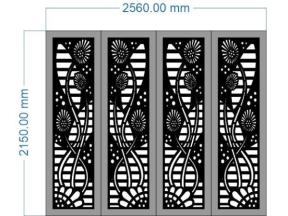 Model cnc cổng 4 cánh hoa đẹp