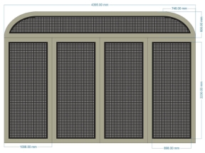 Model cnc cổng 4 canh hoa văn chấm bi