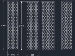 Model cnc cổng 4 cánh kết hợp ô thoáng bông tuyết