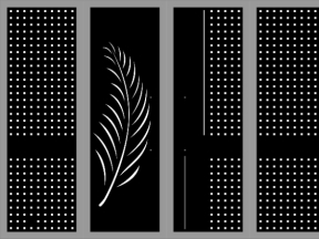 Model cnc cổng 4 cánh lông chim