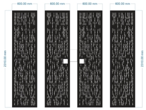 Model cnc cổng 4 cánh sọc dọc