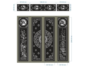 Model cnc cổng 4 cánh tài lộc an khang thịnh vượng