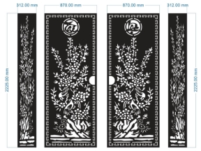 Model cnc cổng 4 cánh tài lộc mai