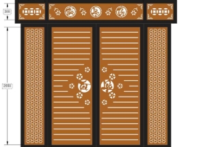 Model cnc cổng 4 cánh tài lộc và ô thoáng phúc lộc thọ