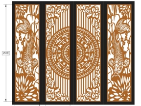 Model cnc cổng 4 cánh trống cá chép mới