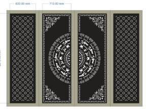 Model cnc cổng 4 cánh trống đẹp