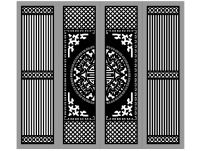 Model cnc cổng 4 cánh trống dơi kết hợp đồng tiền