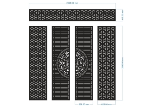 Model cnc cổng 4 cánh trống đồng bông tuyết mới dxf