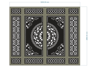 Model cnc cổng 4 cánh trống đồng mới nhất