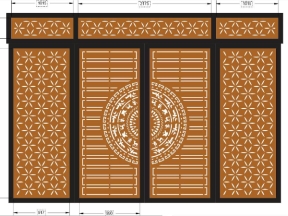 Model cnc cổng 4 cánh trống đồng ô thoáng đẹp
