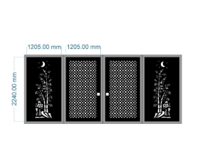 Model cnc cổng 4 cánh trúc mới