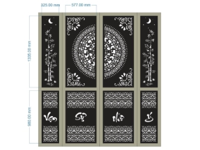 Model cnc cổng 4 cánh trúc vạn sự như ý