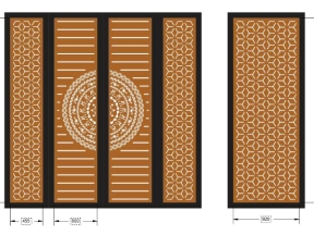 Model cnc cổng 4 cánh và 1 cánh bông tuyết