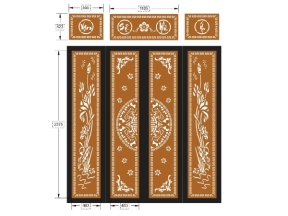 Model cnc cổng 4 cánh vạn sự như ý sen