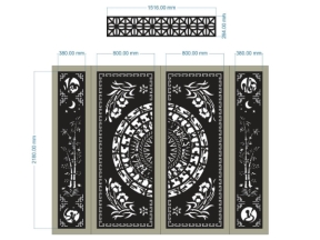 Model cnc cổng 4 cánh vạn sự như ý và ô thoáng