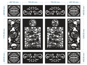 Model cnc cổng 4 tài lộc cá chép