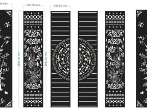 Model cnc cổng 6 cánh cá trúc