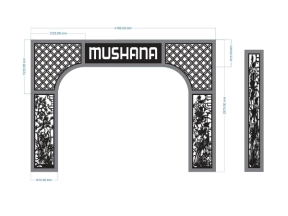 Model cnc cổng chào tùng cúc dxf