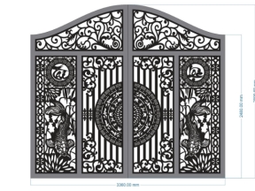 Model cnc cổng tài lộc cá chép trống đồng