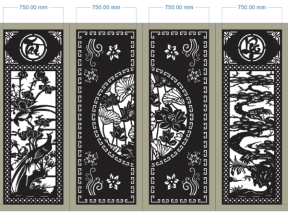 Model cnc cổng tài lộc hoa sen đẹp file dxf