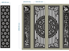 Model cnc cổng tài lộc và vách hoa
