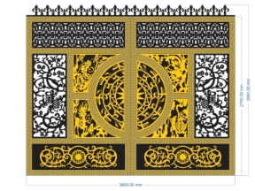 Model cnc cổng tứ linh và chông
