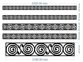 Model cnc diềm mái kính