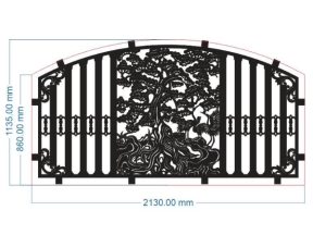 Model cnc hàng rào cây tùng