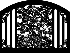 Model cnc hàng rào cây tùng mới nhất