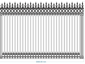 Model cnc hàng rào chông nhọn