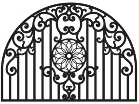 Model cnc hàng rào vòm cong