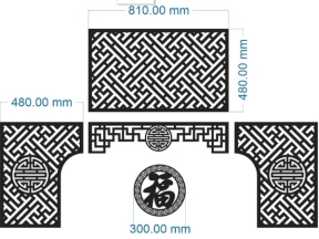Model cnc hoa văn bàn thờ chữ phúc