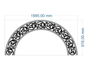 Model cnc hoa văn diềm mái kính hình cong
