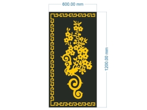 Model cnc hoa văn hoa mai cổng mới