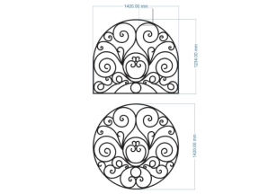 Model cnc hoa văn mái kính tròn và cong