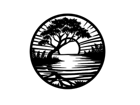 Model cnc tranh tròn phong cảnh hoàng hôn