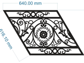 Model cnc vách cầu thang hoa giữa