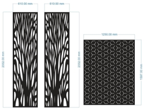 Model cnc vách cổng cây và bông tuyết