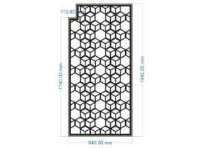 Model cnc vách cổng hoa văn hình thoi