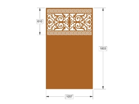 Model cnc vách cổng hoa văn trên