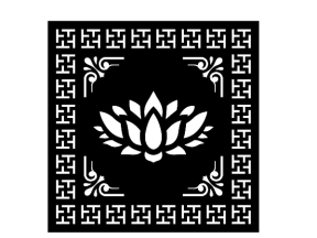 Model cnc vách hoa sen viền chữ vạn