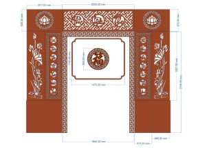 Model cnc vách ngăn phòng thờ phúc lộc thọ