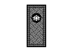 Model cnc vách phòng thờ chữ vạn hoa sen