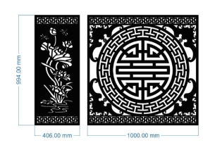 Model cnc vách sen và trống đồng chữ thọ
