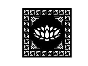 Model cnc vách sen viền chữ vạn